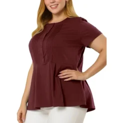 Agnes Orinda Women's Plus Size Pintuck Half Placket Button Front Peplum Blouses 12 Agnes Orinda Women's Plus Size Pintuck Half Placket Button Front Peplum Blouses -Avenue Sale Store GUEST 3101b9f4 795a 42c6 a604 df656e996f69
