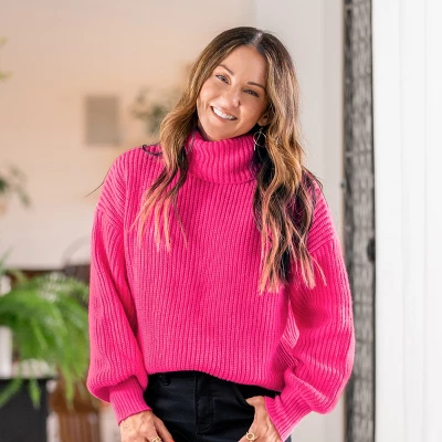 Women's Chunky Knit Turtleneck Long Sleeve Sweater - Cupshe 7 Women's Chunky Knit Turtleneck Long Sleeve Sweater - Cupshe - Image 7