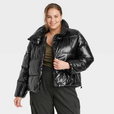 Women's Short Relaxed Puffer Jacket - A New Day™ 3 Women's Short Relaxed Puffer Jacket - A New Day™ - Image 3