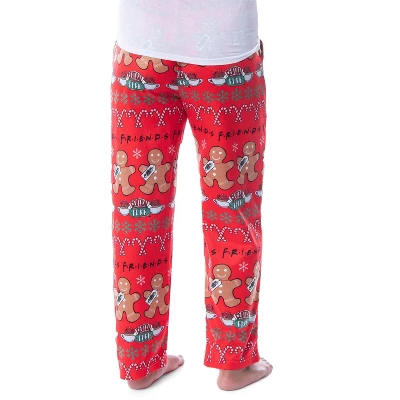 Friends The TV Series Womens' Gingerbread Central Perk Ugly Sweater Pajama Pants Red 1 Friends The TV Series Womens' Gingerbread Central Perk Ugly Sweater Pajama Pants Red