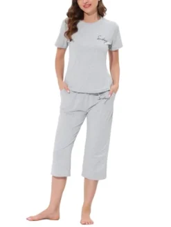 Cheibear Womens Sleepwear Pajama Set Round Neck Nightwear Lounge Pjs With Capri Pants 13 Cheibear Womens Sleepwear Pajama Set Round Neck Nightwear Lounge Pjs With Capri Pants -Avenue Sale Store GUEST 36f665c3 4b4e 45c7 b3a9 492804fac251
