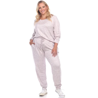 Women's Plus Size 2 Piece Lounge Set - White Mark 5 Women's Plus Size 2 Piece Lounge Set - White Mark - Image 5
