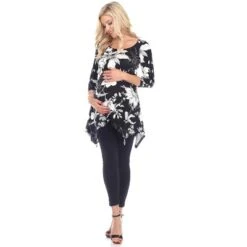 Maternity Floral Scoop Neck Tunic Top With Pockets - White Mark -Avenue Sale Store GUEST 378e6d14 0011 49bf 8a27 15bd26a592b3