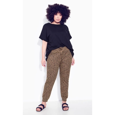 Women's Plus Size Only Lounge Print Pant - Brown Animal | ZIM & ZOE 3 Women's Plus Size Only Lounge Print Pant - Brown Animal | ZIM & ZOE - Image 3