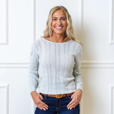 Hope & Henry Womens' Long Sleeve Reversible Cable Wrap Sweater 1 Hope & Henry Womens' Long Sleeve Reversible Cable Wrap Sweater