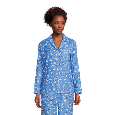Lands' End Women's Tall Long Sleeve Print Flannel Pajama Top 2 Lands' End Women's Tall Long Sleeve Print Flannel Pajama Top - Image 2