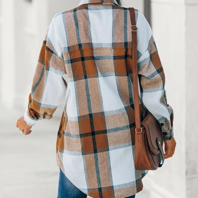 Women's Long Sleeve Plaid Oversized Shirt - Cupshe 2 Women's Long Sleeve Plaid Oversized Shirt - Cupshe - Image 2