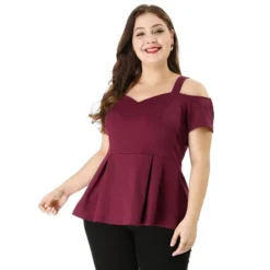 Agnes Orinda Women's Plus Size High Waist Sweetheart Cold Shoulder Peplum Blouse 13 Agnes Orinda Women's Plus Size High Waist Sweetheart Cold Shoulder Peplum Blouse -Avenue Sale Store GUEST 3a80a0e0 c8ac 4774 8770 30cbb7cc317d