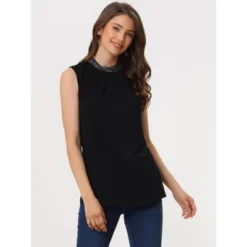 Allegra K Women's Sequin Neck Sleeveless Casual Pleated Front Blouse Top 8 Allegra K Women's Sequin Neck Sleeveless Casual Pleated Front Blouse Top -Avenue Sale Store GUEST 3b9db2ec 62fc 47fa a5eb d7d29f576077