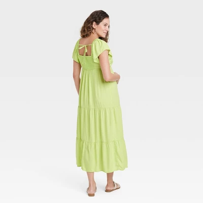 Flutter Short Sleeve Woven Midi Maternity Empire Waist Dress - Isabel Maternity By Ingrid & Isabel™ Green XXL 1 Flutter Short Sleeve Woven Midi Maternity Empire Waist Dress - Isabel Maternity By Ingrid & Isabel™ Green XXL