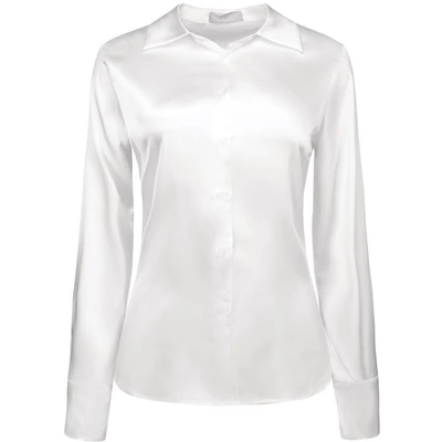 Hobemty Women's Point Collar Long Sleeves Button Down Satin Work Shirt 4 Hobemty Women's Point Collar Long Sleeves Button Down Satin Work Shirt - Image 4