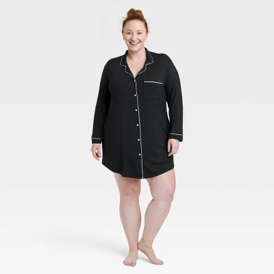 Women's Beautifully Soft Notch Collar NightGown - Stars Above 2 Women's Beautifully Soft Notch Collar NightGown - Stars Above - Image 2