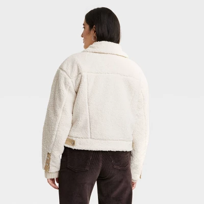 Women's Utility Faux Fur Jacket - Universal Thread™ White 1 Women's Utility Faux Fur Jacket - Universal Thread™ White