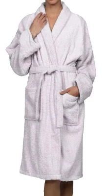 100% Cotton Ultra-Soft Terry Adult Unisex Lightweight Luxury Bathrobe By Blue Nile Mills