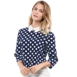Allegra K Women's Polka Dots Contrast Peter Pan Collar Top 3/4 Sleeves Blouse 21 Allegra K Women's Polka Dots Contrast Peter Pan Collar Top 3/4 Sleeves Blouse -Avenue Sale Store GUEST 411cd680 4de4 4d79 9911 97d72d03bcc4