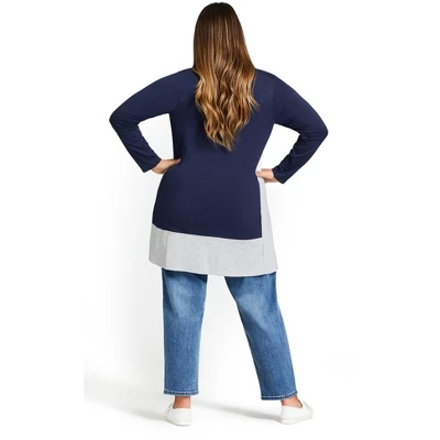 Women's Plus Size Elsa Tunic - Gray Marle | AVENUE 1 Women's Plus Size Elsa Tunic - Gray Marle | AVENUE