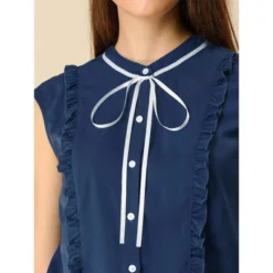 Allegra K Women's Cute Tie Neck Sleeveless Ruffle Button Down Chiffon Summer Shirt 12 Allegra K Women's Cute Tie Neck Sleeveless Ruffle Button Down Chiffon Summer Shirt -Avenue Sale Store GUEST 44f4bd12 dbc8 4632 9485 6b4dfd640e11