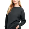 June + Vie By Roaman's Women’s Plus Size French Terry Boatneck Sweatshirt