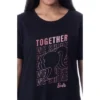 Barbie Womens' Character Together We Shine Nightgown Sleep Pajama Shirt Black