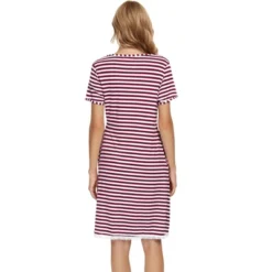 Cheibear Womens Pajama Dress Nightshirt Stripe Sleepwear V-Neck Lounge Soft Nightgown -Avenue Sale Store GUEST 4625a036 4ae5 49ca b7d8 932c8653409f