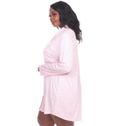 Women's Plus Size Long Sleeve Nightgown - White Mark