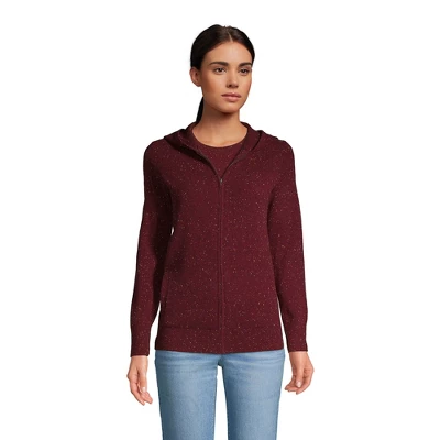 Lands' End Women's Cashmere Front Zip Hoodie Sweater 3 Lands' End Women's Cashmere Front Zip Hoodie Sweater - Image 3