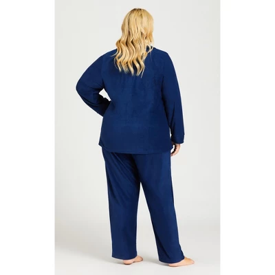 Women's Plus Size Navy Fleece Pant - Navy | AVENUE 2 Women's Plus Size Navy Fleece Pant - Navy | AVENUE - Image 2