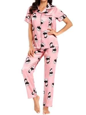 Cheibear Womens 2pcs Floral Button Down Pajama Set Nightwear Sleepwear 10 Cheibear Womens 2pcs Floral Button Down Pajama Set Nightwear Sleepwear - Image 10