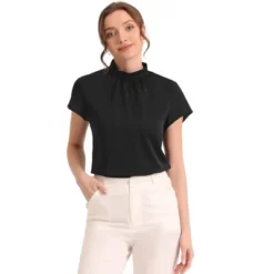 Allegra K Women's Mock Neck Pleated Elegant Office Solid Cap Sleeve Blouse 11 Allegra K Women's Mock Neck Pleated Elegant Office Solid Cap Sleeve Blouse -Avenue Sale Store GUEST 4c531acc 7ca3 4125 aa4d 581ba4eb6ab0