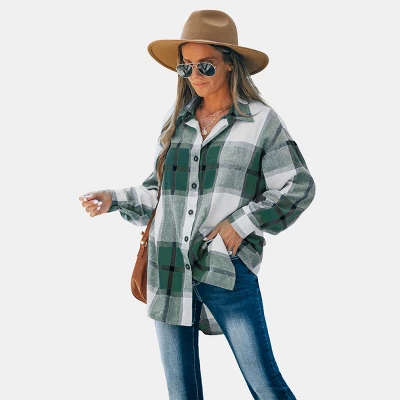 Women's Long Sleeve Plaid Oversized Shirt - Cupshe 6 Women's Long Sleeve Plaid Oversized Shirt - Cupshe - Image 6