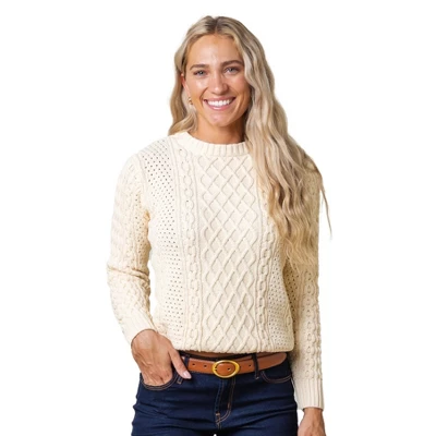 Hope & Henry Women's Cable Knit Fisherman Sweater 6 Hope & Henry Women's Cable Knit Fisherman Sweater - Image 6