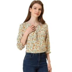 Allegra K Women's Floral Bow Tie Neck Vintage 3/4 Sleeve Blouse 20 Allegra K Women's Floral Bow Tie Neck Vintage 3/4 Sleeve Blouse -Avenue Sale Store GUEST 4d9cccd6 2adb 4ce2 bd72 b366fe46bd33