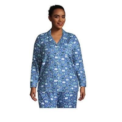 Lands' End Women's Long Sleeve Print Flannel Pajama Top 8 Lands' End Women's Long Sleeve Print Flannel Pajama Top - Image 8