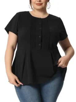 Agnes Orinda Women's Plus Size Pintuck Half Placket Button Front Peplum Blouses 13 Agnes Orinda Women's Plus Size Pintuck Half Placket Button Front Peplum Blouses -Avenue Sale Store GUEST 4e6a20e3 e8ed 4a4c 95bf 4103577e8bde