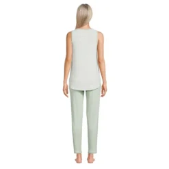Lands' End Women's Cozy 3 Piece Pajama Set - Robe Top And Pants