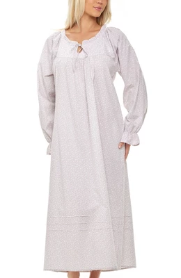 Women's Cotton Victorian Poet's Nightgown With Pockets, Juliet Long Sleeve Lace Trim Front Tie Long Vintage Night Dress Gown 7 Women's Cotton Victorian Poet's Nightgown With Pockets, Juliet Long Sleeve Lace Trim Front Tie Long Vintage Night Dress Gown - Image 7