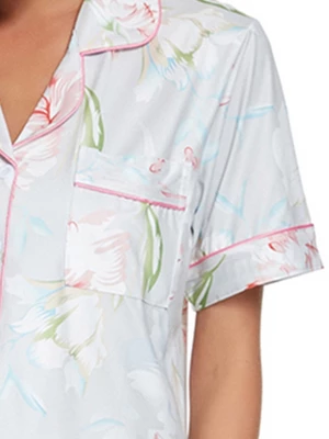 Cheibear Womens 2pcs Floral Button Down Pajama Set Nightwear Sleepwear 4 Cheibear Womens 2pcs Floral Button Down Pajama Set Nightwear Sleepwear - Image 4