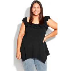 Women's Plus Size Serena Top - Black | EVANS -Avenue Sale Store GUEST 51b05cb8 5fb8 447a a62e cc94bfb2a2e5
