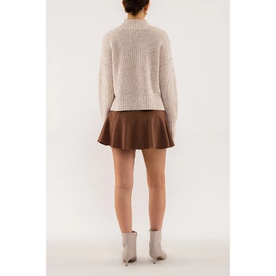 August Sky Women's Mock Neck Relaxed Heather Pullover Sweater 5 August Sky Women's Mock Neck Relaxed Heather Pullover Sweater - Image 5