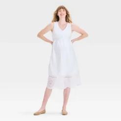 Eyelet Midi Maternity Dress - Isabel Maternity By Ingrid & Isabel™ White -Avenue Sale Store GUEST 540f1fb4 9321 4f00 838b 8057a9b95358