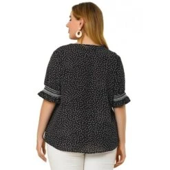 Agnes Orinda Women's Plus Size Pin Dots Smocked Floral Boho Blouses -Avenue Sale Store GUEST 564b29bd 804e 46ed 9ccf ed809d276f5c