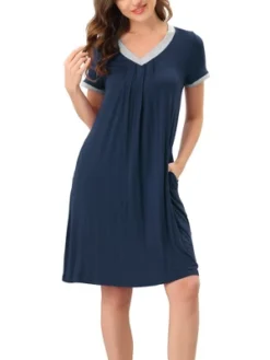 Cheibear Womens Sleepwear Lounge Dress V-Neck With Pockets Soft Nightshirt Pajama Nightgown 19 Cheibear Womens Sleepwear Lounge Dress V-Neck With Pockets Soft Nightshirt Pajama Nightgown -Avenue Sale Store GUEST 57188c4c 35fa 4e42 9102 06775aba9e68