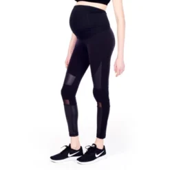 Ingrid & Isabel Moto Maternity Workout Legging With Crossover Panel