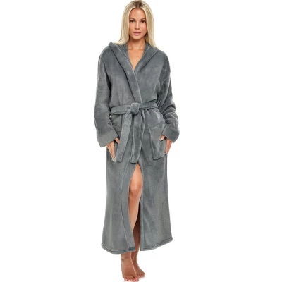 Women's Classic Winter Robe, Hooded Cozy Plush Fleece Bathrobe 11 Women's Classic Winter Robe, Hooded Cozy Plush Fleece Bathrobe - Image 11