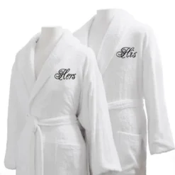 Bed Scrunchie Couple's Terry Robe 2-PC Set (His & Hers Embroidery)