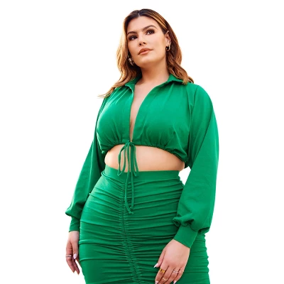 Rebdolls Women's Tie Front Blouse 3 Rebdolls Women's Tie Front Blouse - Image 3