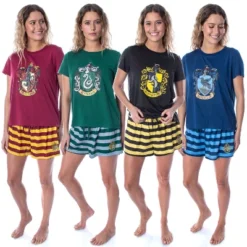 Harry Potter Women's Hogwarts Castle Shirt And Shorts Pajama Set - All 4 Houses -Avenue Sale Store GUEST 59a6b6bf d5fe 447b bc4e 5bea1abdbcbd