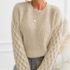 Women's Long Sleeve Honeycomb Knit Pullover Sweater - Cupshe