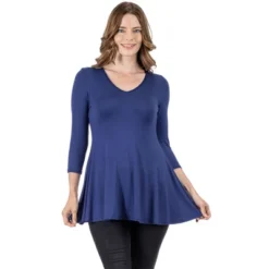 24seven Comfort Apparel Womens Three Quarter Sleeve V-Neck Tunic Top -Avenue Sale Store GUEST 60a7f663 67be 4fbd a304 3f4adfee8e20