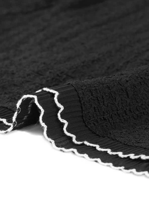 Allegra K Women's Contrast Trim Open Front Cropped Short Sleeve Bolero Shrug 3 Allegra K Women's Contrast Trim Open Front Cropped Short Sleeve Bolero Shrug - Image 3